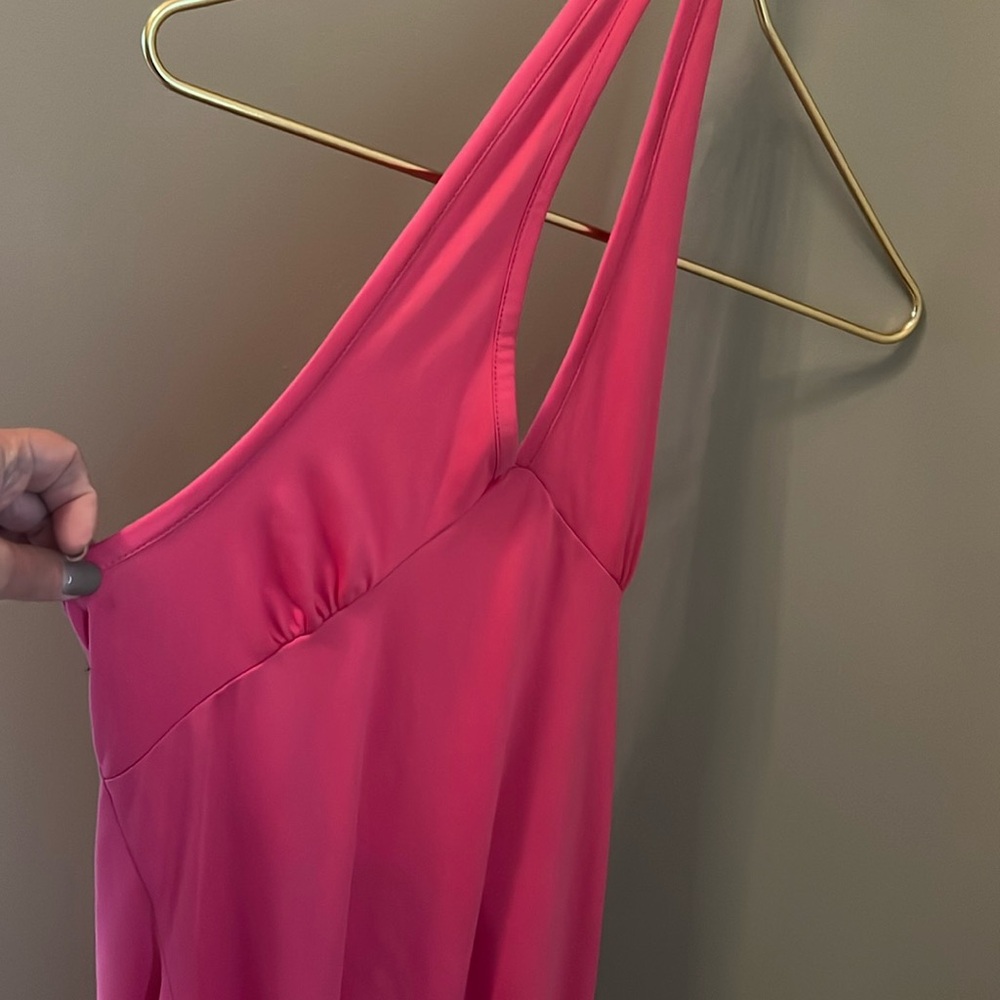 Hot pink halter dress